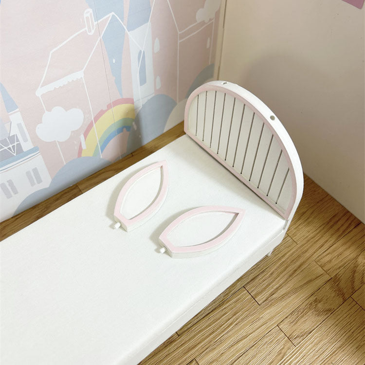 Miniature Dollhouse 1:12 Furniture Ob11 Rabbit Single Bed with Two Cabinets 3-Piece Set