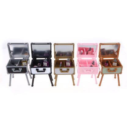 1:12 Dollhouse Makeup Set – Cosmetic Case, Lipstick, Perfume, Cushion Compact