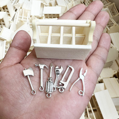 1:12 Dollhouse Wooden Toolbox – Axe & Scissors Set