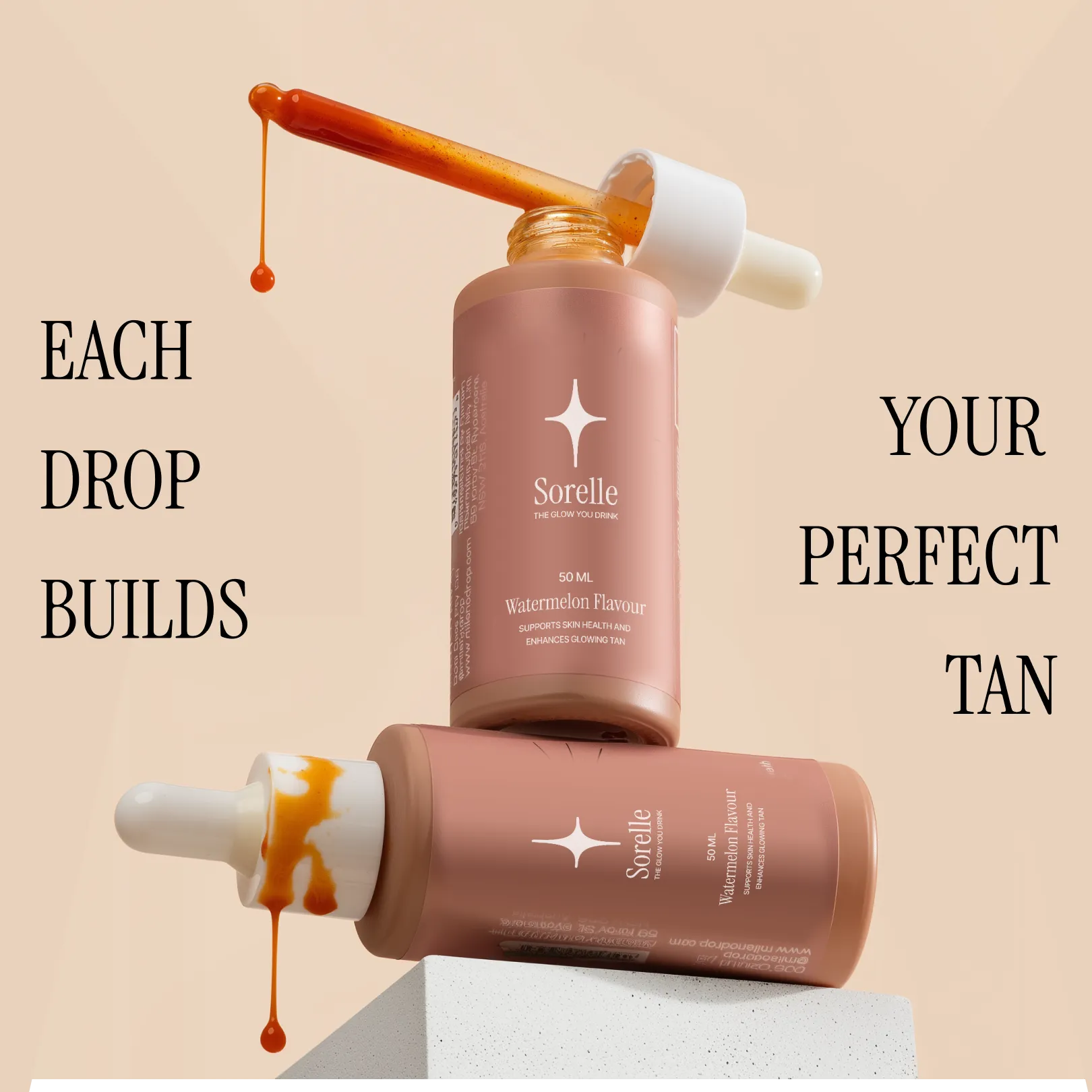 Gotas bronceadoras Sorelle | El brillo que bebes